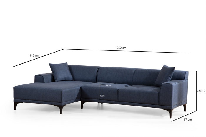 Atelier Del Sofa Petra L Corner - Azul Atelier Del Sofa Petra L Corner - Azul